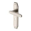 Heritage Brass Door Handle Lever Lock Astoria Design Satin Nickel finish