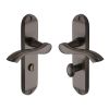 Heritage Brass Door Handle for Bathroom Algarve Design Matt Bronze finish