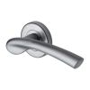 Sorrento Door Handle Lever Latch on Round Rose Paris Design Satin Chrome finish