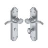 Heritage Brass Door Handle for Bathroom Verona Small Design Satin Chrome finish