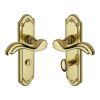 Heritage Brass Door Handle for Bathroom Lisboa Design Polished Brass finish