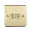 Eurolite Stainless Steel 2 Gang Toggle Switch Satin Brass