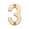 Heritage Brass Numeral 3 Face Fix 76mm (3") Polished Brass finish