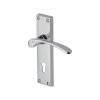 Heritage Brass Door Handle Lever Lock Sophia Design Polished Chrome finish