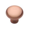 Heritage Brass Cabinet Knob Victorian Round Design 32mm Satin Rose Gold finish