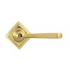 Polished Brass Avon Round Lever on Rose Set (Square) - Unsprung