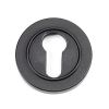 Matt Black Round Euro Escutcheon (Plain Rose)