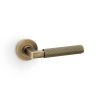 Alexander & Wilks - Hurricane Reeded Lever on Round Rose - Antique Brass