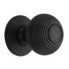 Heritage Brass Cabinet Knob Reeded Design 38mm Matt Black finish