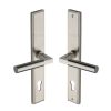 Heritage Brass Multi-Point Door Handle Lever Lock Bauhaus LH Design Satin Nickel finish