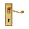 Georgian Lever On Lock Backplate - Polished Brass