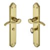 Heritage Brass Door Handle for Bathroom Verona Design Polished Brass finish