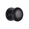 Black Iron Rustic Cabinet Knob on Plate Round Design 32mm