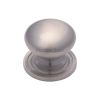 Heritage Brass Cabinet Knob Victorian Round Design with base 32mm Satin Nickel finish