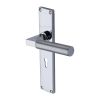 Heritage Brass Bauhaus Knurled Lever Lock Door Handle on 200mm Plate Polished Chrome finish