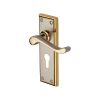 Heritage Brass Door Handle for Euro Profile Plate Edwardian Design Jupiter finish