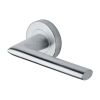 Heritage Brass Door Handle Lever Latch on Round Rose Admiralty Design Satin Chrome finish