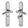 Heritage Brass Door Handle for Bathroom Algarve Long Design Polished Chrome finish