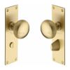 Heritage Brass Mortice Knob on Bathroom Plate Balmoral Design Satin Brass finish