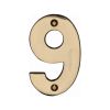 Heritage Brass Numeral 9 Face Fix 76mm (3") Polished Brass finish