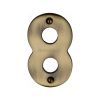 Heritage Brass Numeral 8 Face Fix 76mm (3") Antique Brass finish