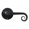 Curl Lever Handle on Round Rose - Flat Black