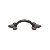 Black Iron Rustic Cabinet Pull Fleur-de-lys Design 102mm