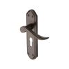 Heritage Brass Door Handle for Euro Profile Plate Sandown Design Matt Bronze finish