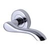 Sorrento Door Handle Lever Latch on Round Rose Aurora Design Polished Chrome finish