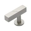 Heritage Brass Cabinet Knob Offset Square Design 44mm Satin Nickel finish