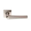 Plaza Designer Lever On Sprung Square Rose - Satin Stainless Steel