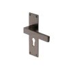 Heritage Brass Door Handle for Euro Profile Plate Metro Design Matt Bronze finish