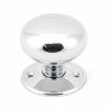 Polished Chrome 57mm Mushroom Mortice/Rim Knob Set