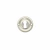 Old English Solid Brass Open Key Hole Escutcheons - Satin Nickel