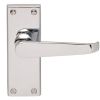 Contract Victorian Lever On Latch Backplate - Polished Chrome