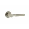 Millhouse Brass Mason Knurled Lever Door Handle on 5mm Slimline Round Rose - Satin Nickel