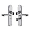 Heritage Brass Door Handle for Bathroom Gloucester Design Polished Chrome finish