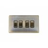 Eurolite Concealed 3mm 4 Gang Switch Antique Brass