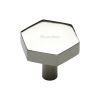 Heritage Brass Cabinet Knob Hexagon Design 32mm Polished Nickel finish