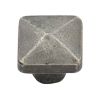 Rustic Pewter Cabinet Knob Square Pyramid Design 38mm