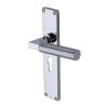 Heritage Brass Bauhaus Knurled Euro Profile Door Handle on 200mm Plate Polished Chrome finish