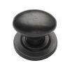 Rustic Dark Bronze Cabinet Knob Oval Design on Plate 38mm