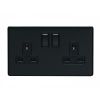 Eurolite Concealed 3mm 2 Gang Socket Matt Black