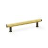 Alexander & Wilks - Crispin Dual Finish Knurled T-bar Cupboard Pull Handle - Satin Brass and Dark Bronze PVD - Centres 128mm