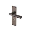 Heritage Brass Door Handle Lever Lock Bauhaus Design Matt Bronze finish