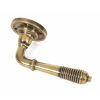 Aged Brass Reeded Lever on Rose Set - U