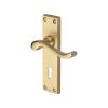 Heritage Brass Door Handle Lever Lock Bedford Design Satin Brass finish