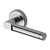 Heritage Brass Door Handle Lever Latch on Round Rose Celia Design Polished Chrome finish