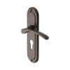 Heritage Brass Door Handle for Euro Profile Plate Ambassador Design Matt Bronze