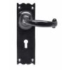 Black Cottage Lever Lock Set